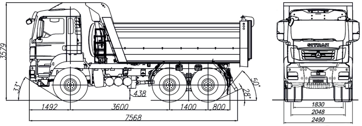 Фотография Самосвал 455616-0000010 на шасси SITRAK С7Н 6х6 16м3