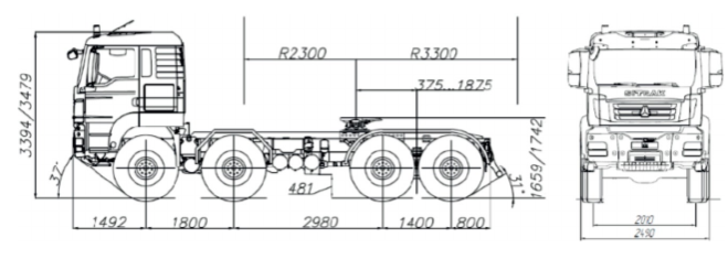 Фотография Тягач 45562С-000001 О на шасси SITRAK С7Н 8х8 ZZ3486V307ME