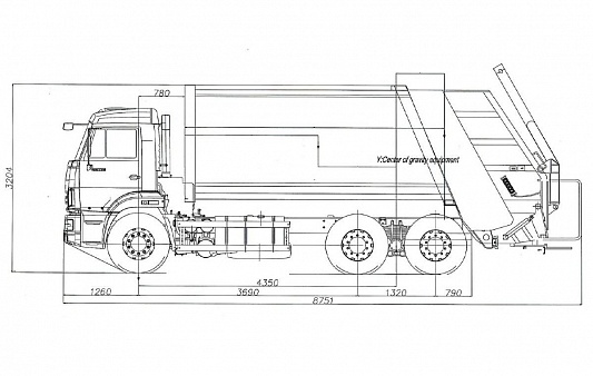 Мусоровоз с задней загрузкой МКЗ 7017 К3 (784601) HM-18