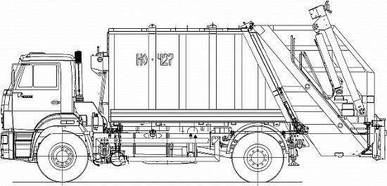 Мусоровоз с задней загрузкой КО-427-52